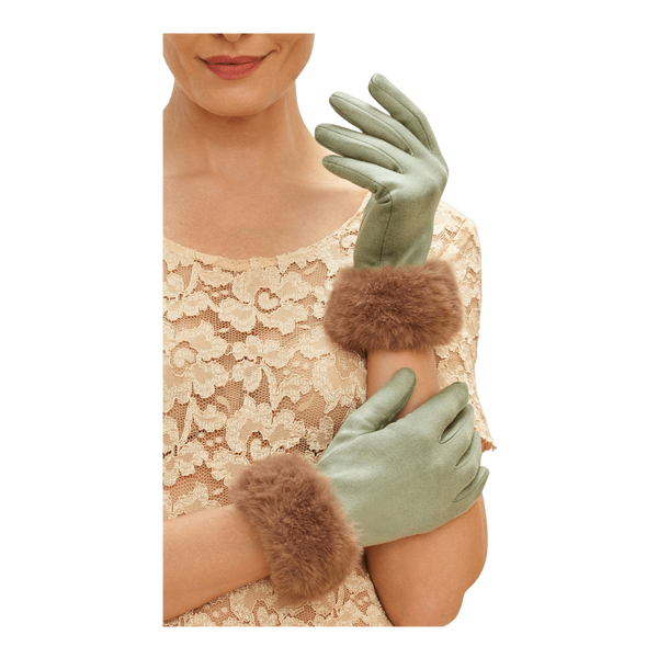 Powder Bettina Faux Suede/Faux Fur Gloves
