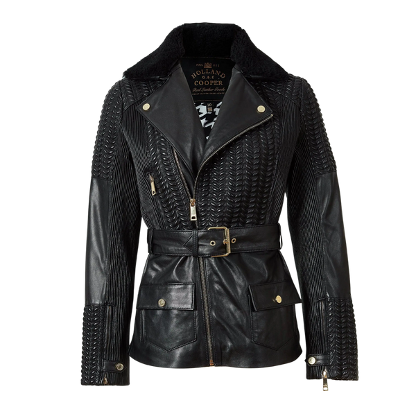 Holland Cooper Chelsea Leather Biker Jacket for Women