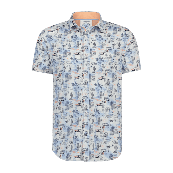 A Fish Named Fred West Coast Map Short Sleeve Shirt for Men