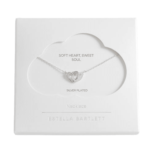 Estella Bartlett Cubic Zirconia Interlocking Heart Necklace
