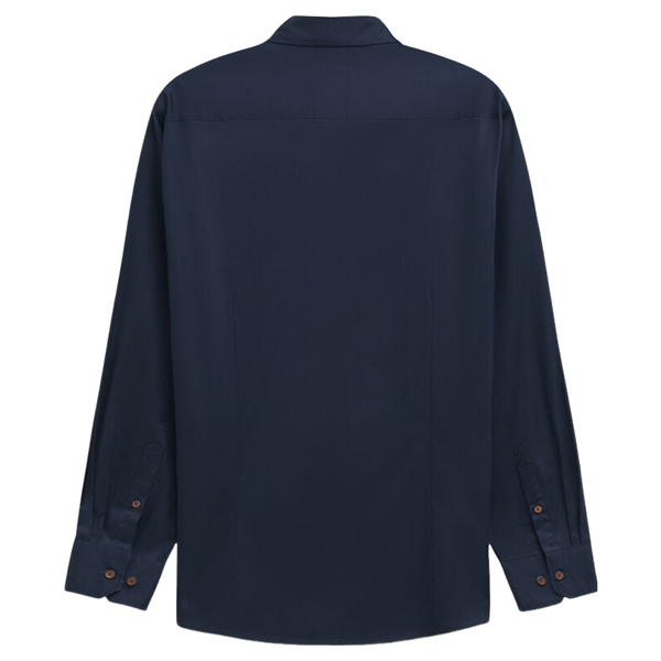 Bugatti Long Sleeve Plain Shirt With Trim