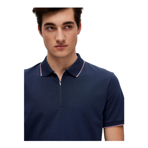 Selected Figo Zip Short Sleeve Polo