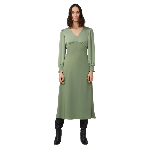 Great Plains Ferne Crepe Mix V-Neck Midi Dress
