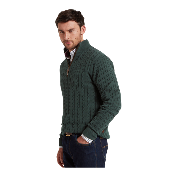 Schoffel Calton Cotton Cashmere Cable 1/4 Zip Jumper