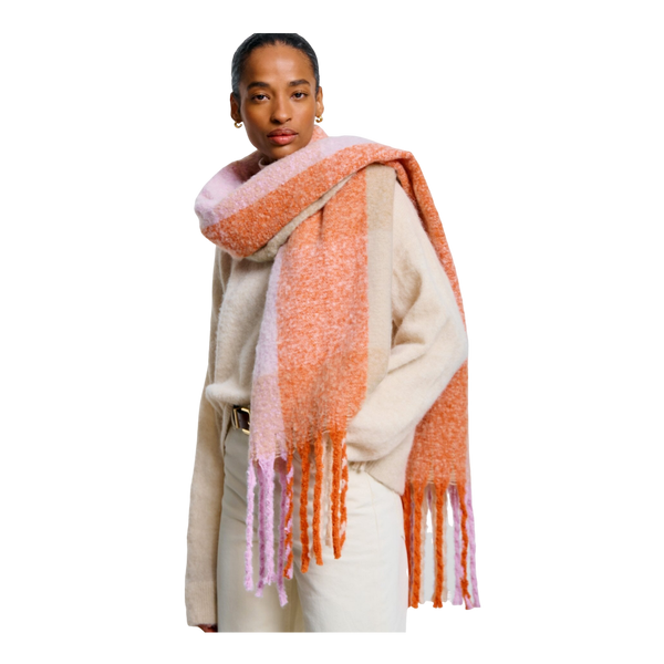 Katie Loxton Recycled Checked Tassel Scarf
