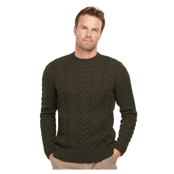 Barbour Essential Cable Knit Crew Neck Jumper for Men