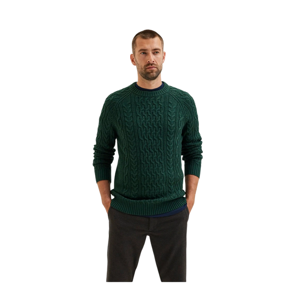 Selected Cable Crew Neck for Men