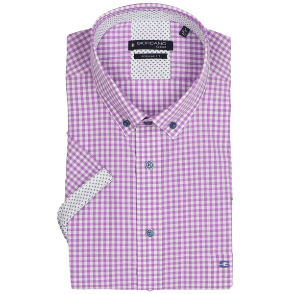 Giordano Short Sleeve Button Down Check Shirt