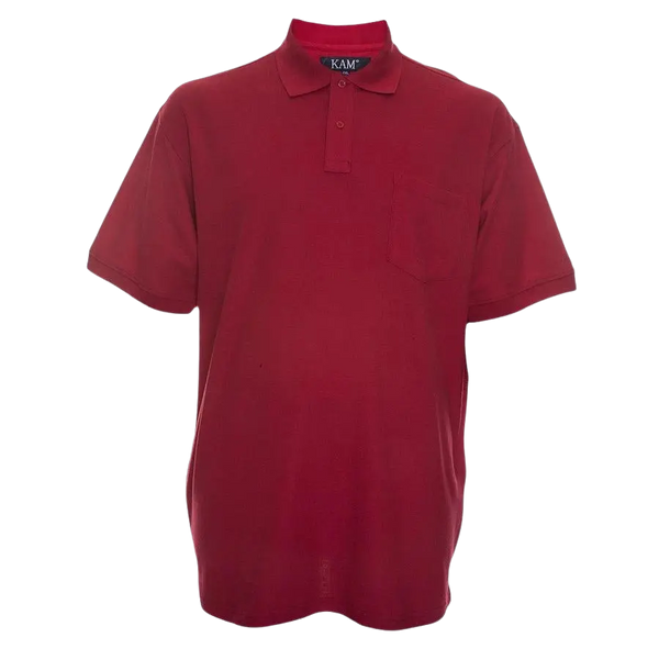 KAM Jeanswear Mens Polo Shirt in Red 2XL - 8XL