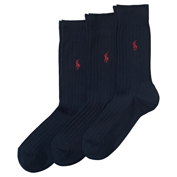 Polo Ralph Lauren Egyptian Cotton Rib Crew Socks Three Pack