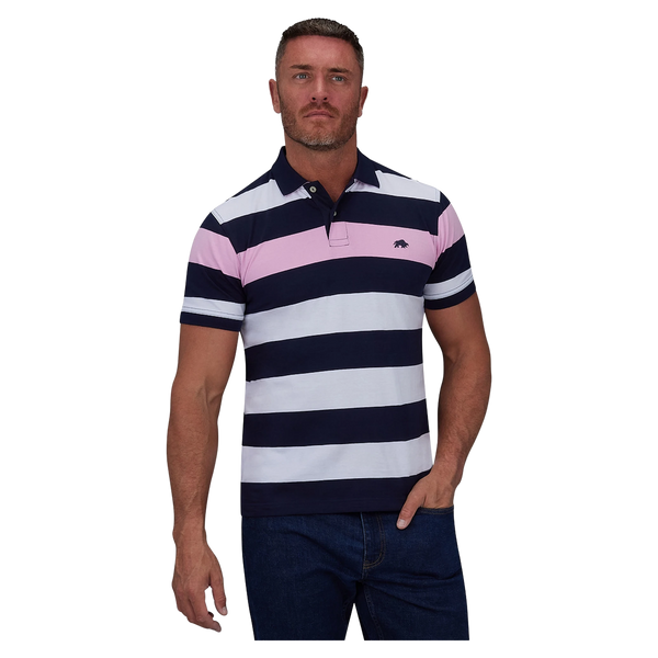 Raging Bull Irregular Stripe Polo Shirt