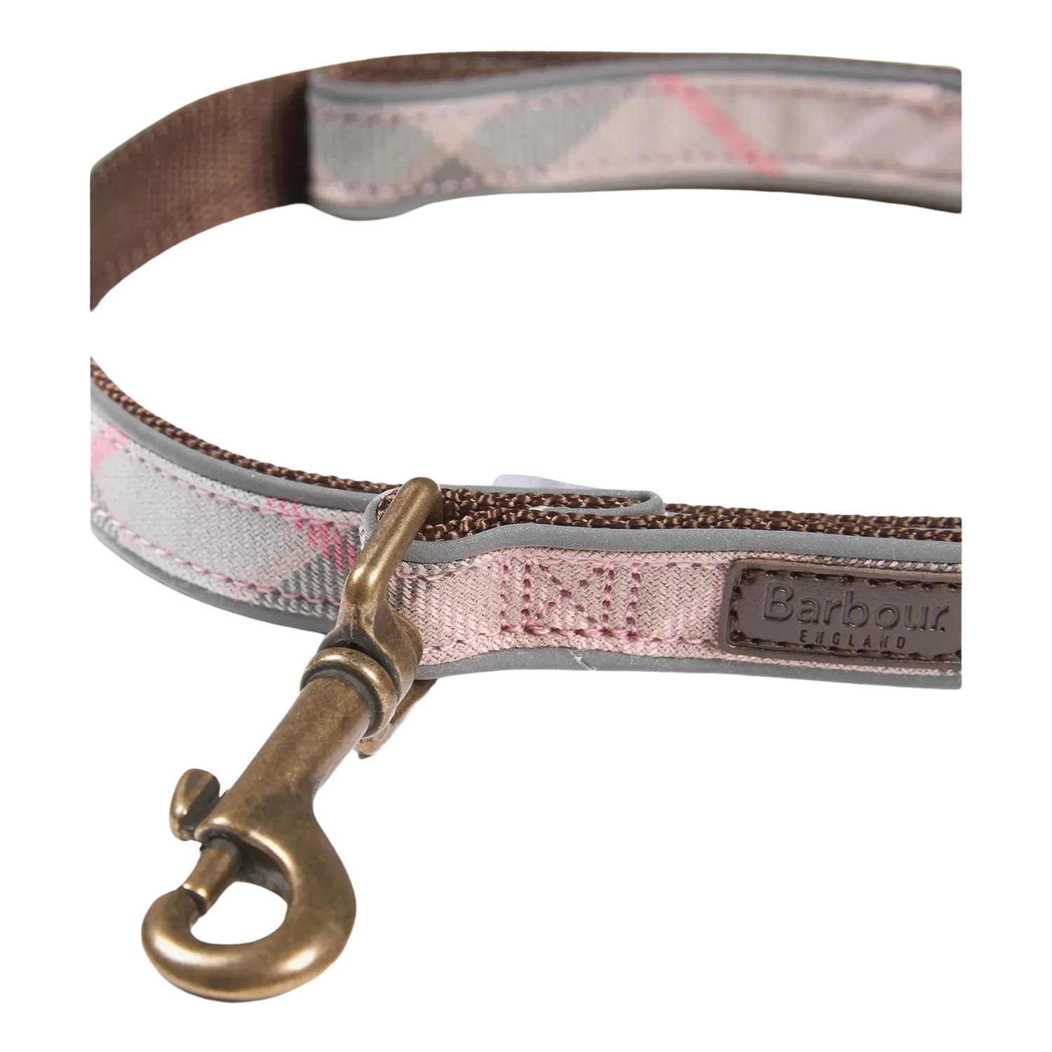 Barbour pink tartan dog collar on sale