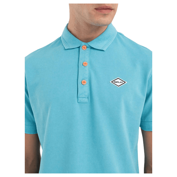 Replay Garment Dyed Cotton Polo Shirt