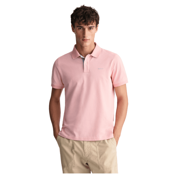 GANT Regular Fit Contrast Pique Short Sleeve Rugger Polo Shirt for Men