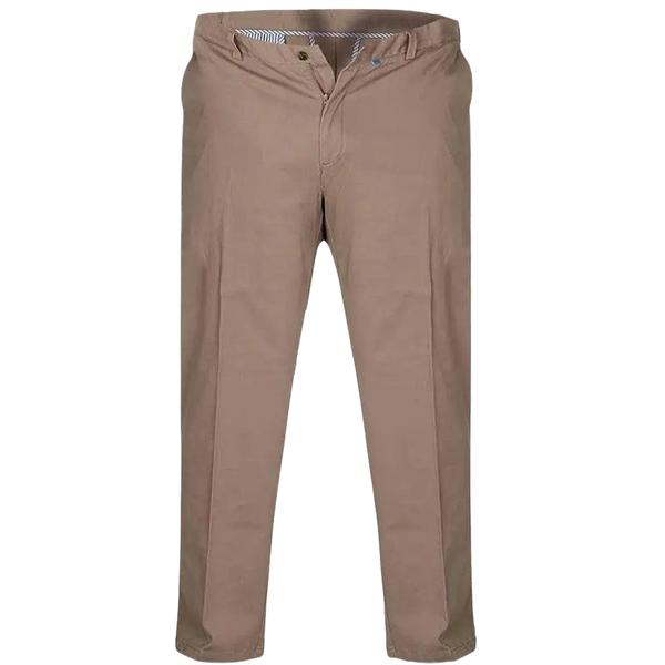 Duke Bruno Extenda Waistband Cotton Chinos for Men in Stone