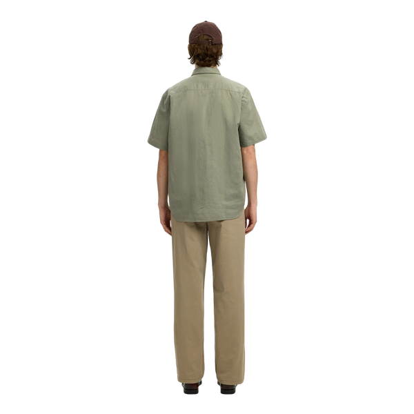 Selected Reg Clay Linen Blend Short Sleeve Shirt