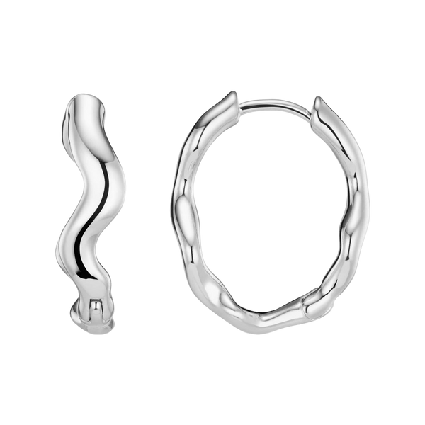 Orelia Jewellery Organic Wave Oval Hoop Earrings