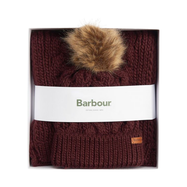 Barbour Penshaw Beanie Hat & Scarf Set for Women