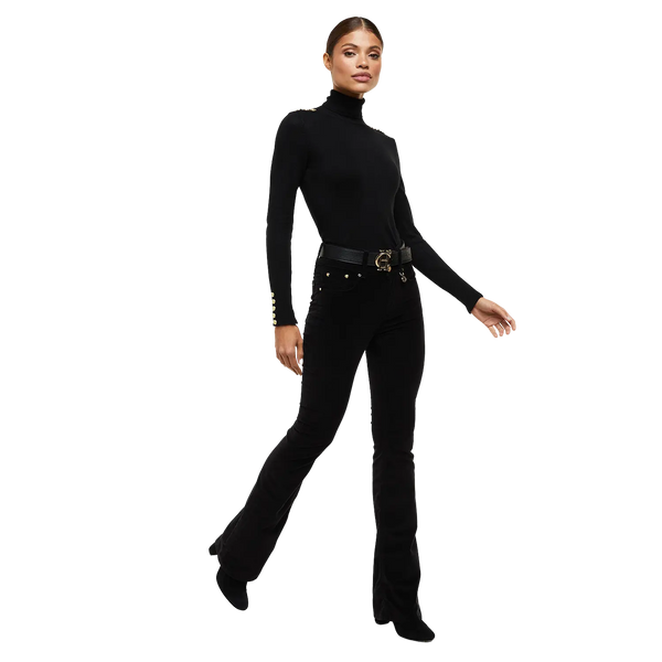 Holland Cooper High-Rise Velvet Flares for Women