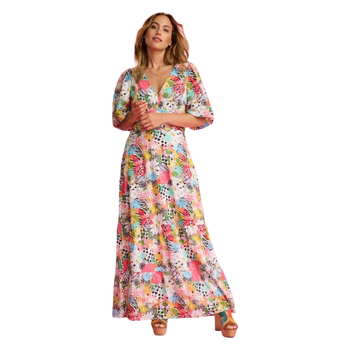 Pom Amsterdam Charley Tropical Bouquet Maxi Dress For Women | Coes