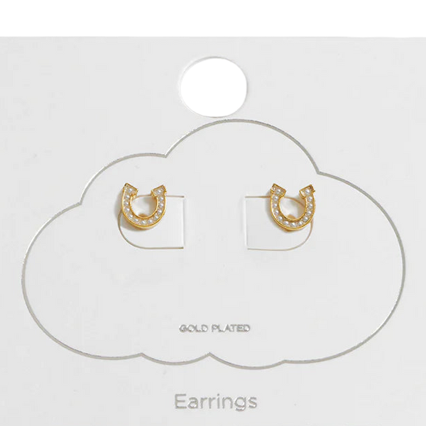 Estella Bartlett Pearl Horseshoe Stud Earrings