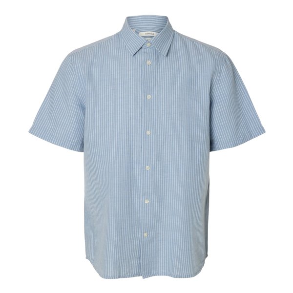 Selected Reg Clay Linen Blend Short Sleeve Shirt