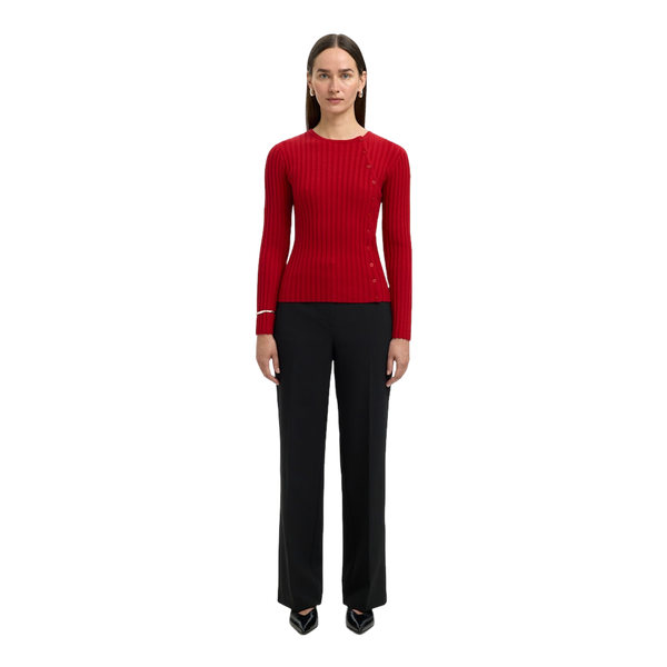 Selected Slfhelen Ls Knit Button O-neck Top