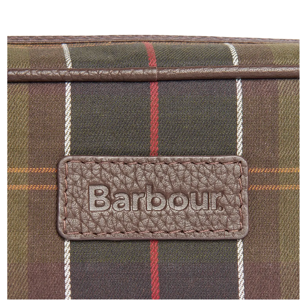 Barbour Tartan & Leather Wash Bag