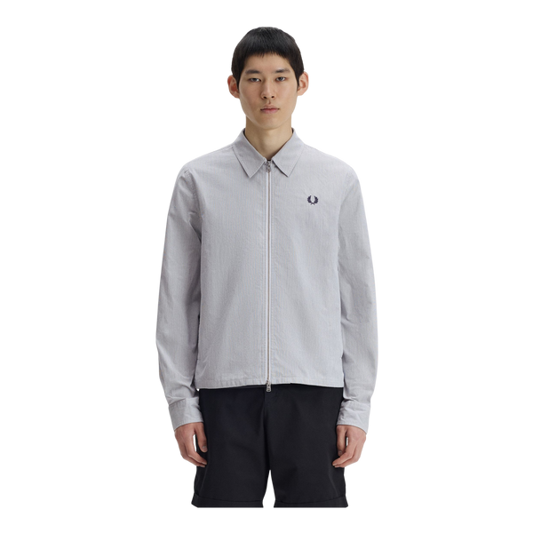 Fred Perry Seersucker Zip Through Overshirt