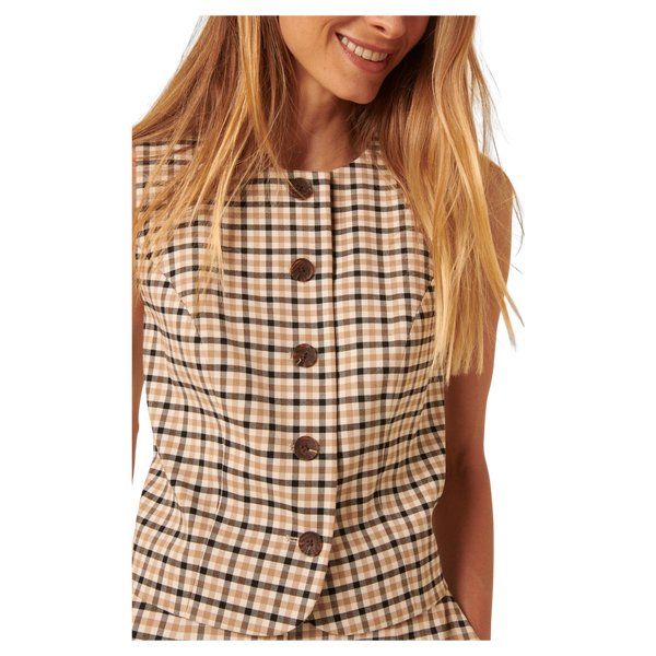 Nobody's Child Jackie Gingham Check Waistcoat