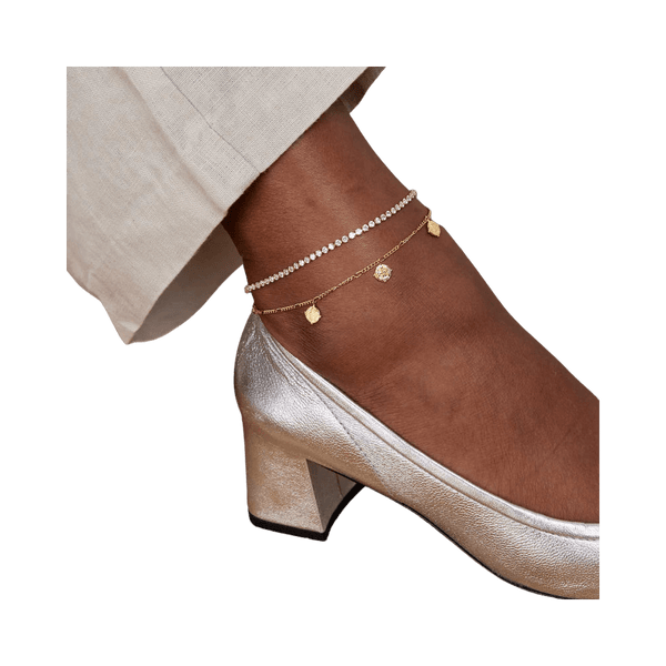Orelia Jewellery Multi Coin Figaro Drop Anklet for Women