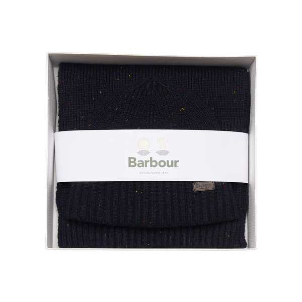 Barbour Carlton Fleck Beanie & Scarf Gift Set