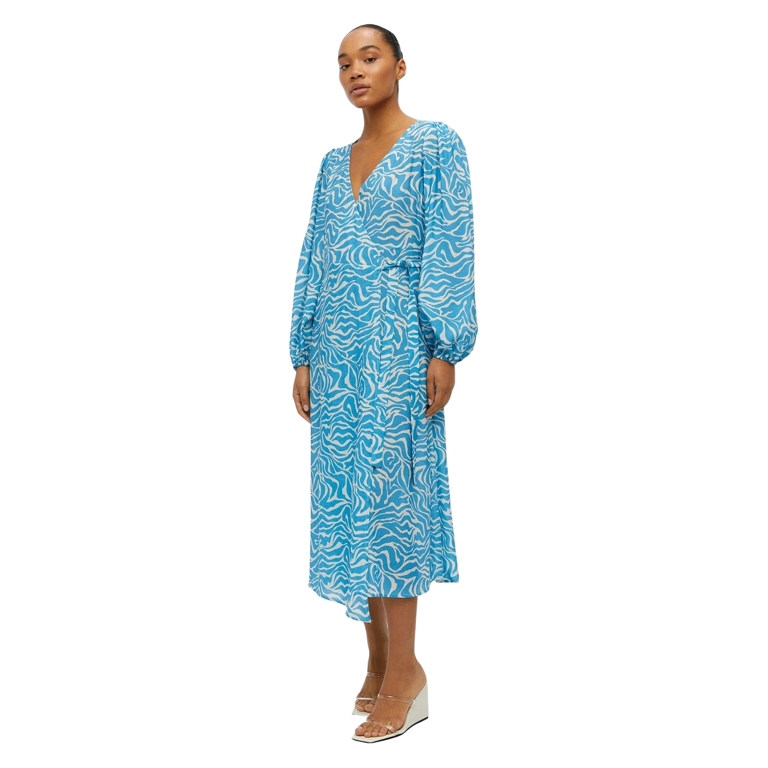 Object Leonaora Long Sleeve Wrap Midi Dress Coes