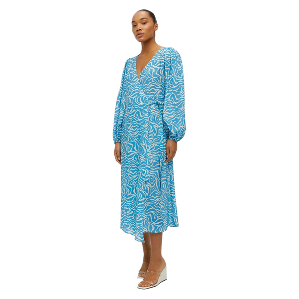 Object Leonaora Long Sleeve Wrap Midi Dress for Women