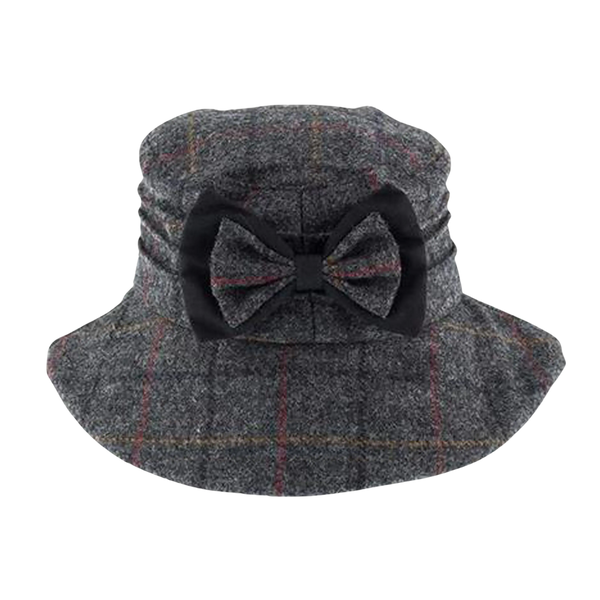 Dents Abraham Moon Check Hat with Bow Detail