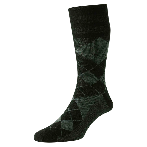 HJ Hall HJ96 Argyle Wool Softop Socks for Men