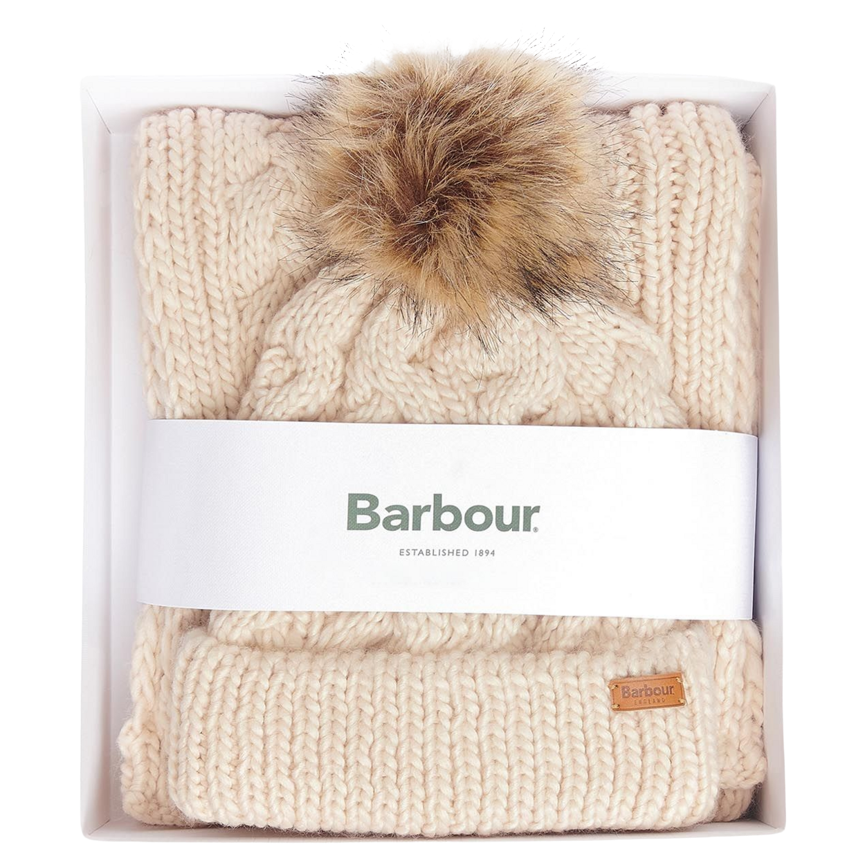 Barbour womens hat and top scarf set