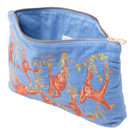 Elizabeth Scarlett Orangutans Velvet Everyday Pouch