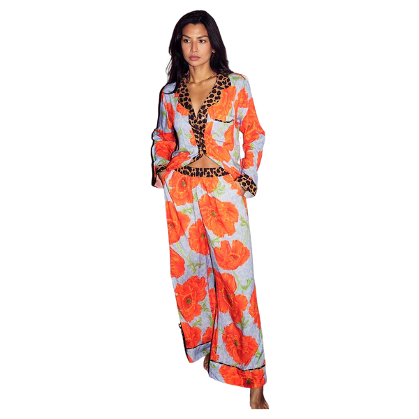 Never Fully Dressed Poppy Print Button Through Pyjamas