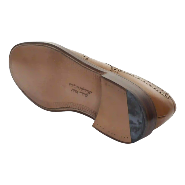 Loake Chester Full Brogue Shoes in Tan