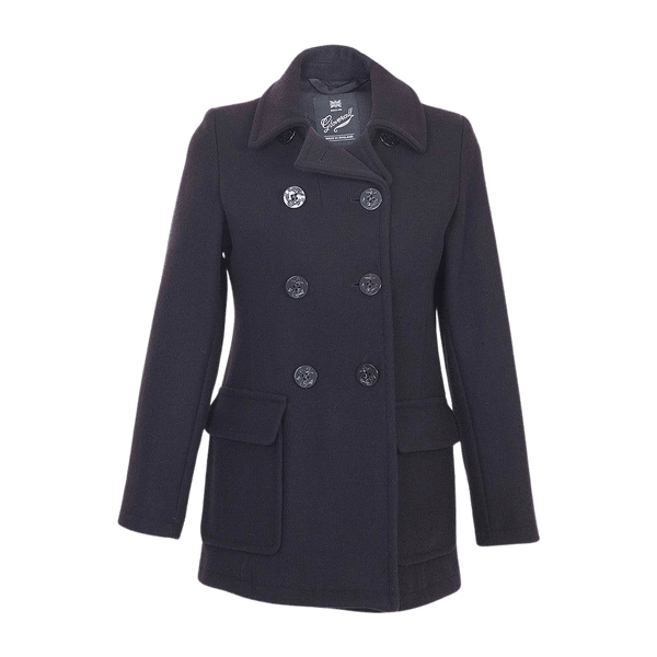 Gloverall Reefer Coat for Women in Navy