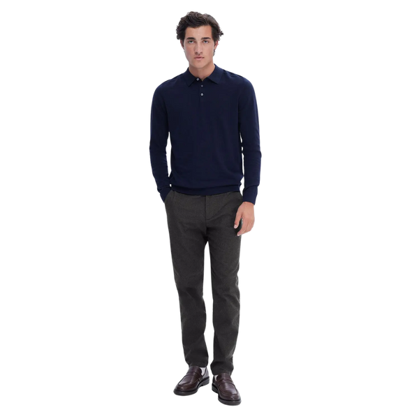 Selected Berg Long Sleeve Knit Polo Shirt for Men