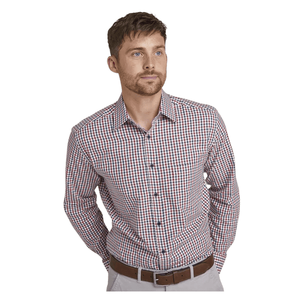 Double Two Brushed Cotton Check Long Sleeve Shirt