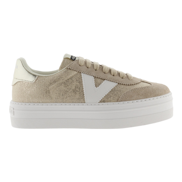 Victoria Barcelona Ciclista Metallic Canvas & Suede Lona Trainers