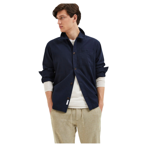 Selected Linen Long Sleeve Overshirt for Men