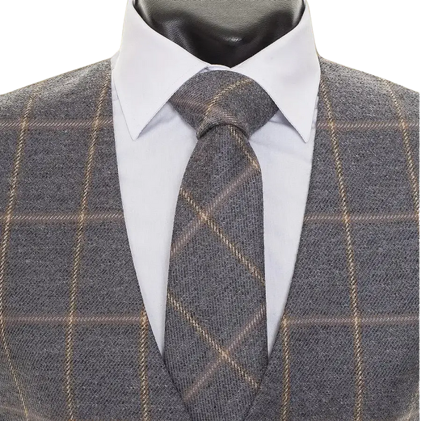 Tweed Waistcoat in Beige Check