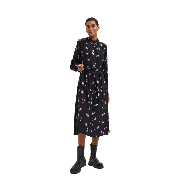 Selected Femme Walda Floral Print Midi Dress for Women