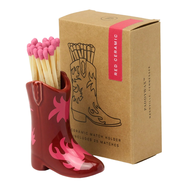 Paddywax Nashville Ceramic Boot Match Holder