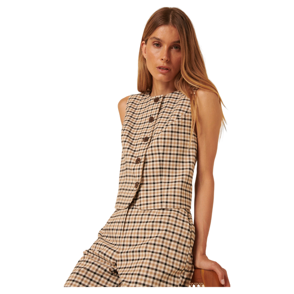 Nobody's Child Jackie Gingham Check Waistcoat