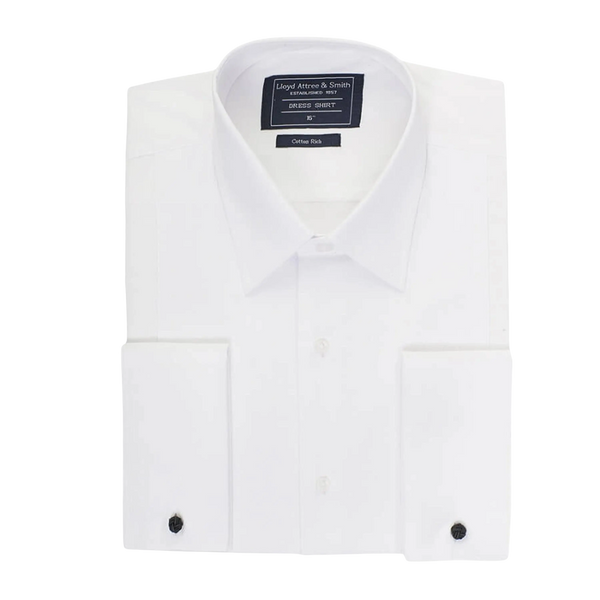 Marcella Standard Collar Dress Shirt for Men in White